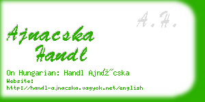 ajnacska handl business card